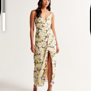 Mesh Twist Wrap Maxi Dress Abercrombie